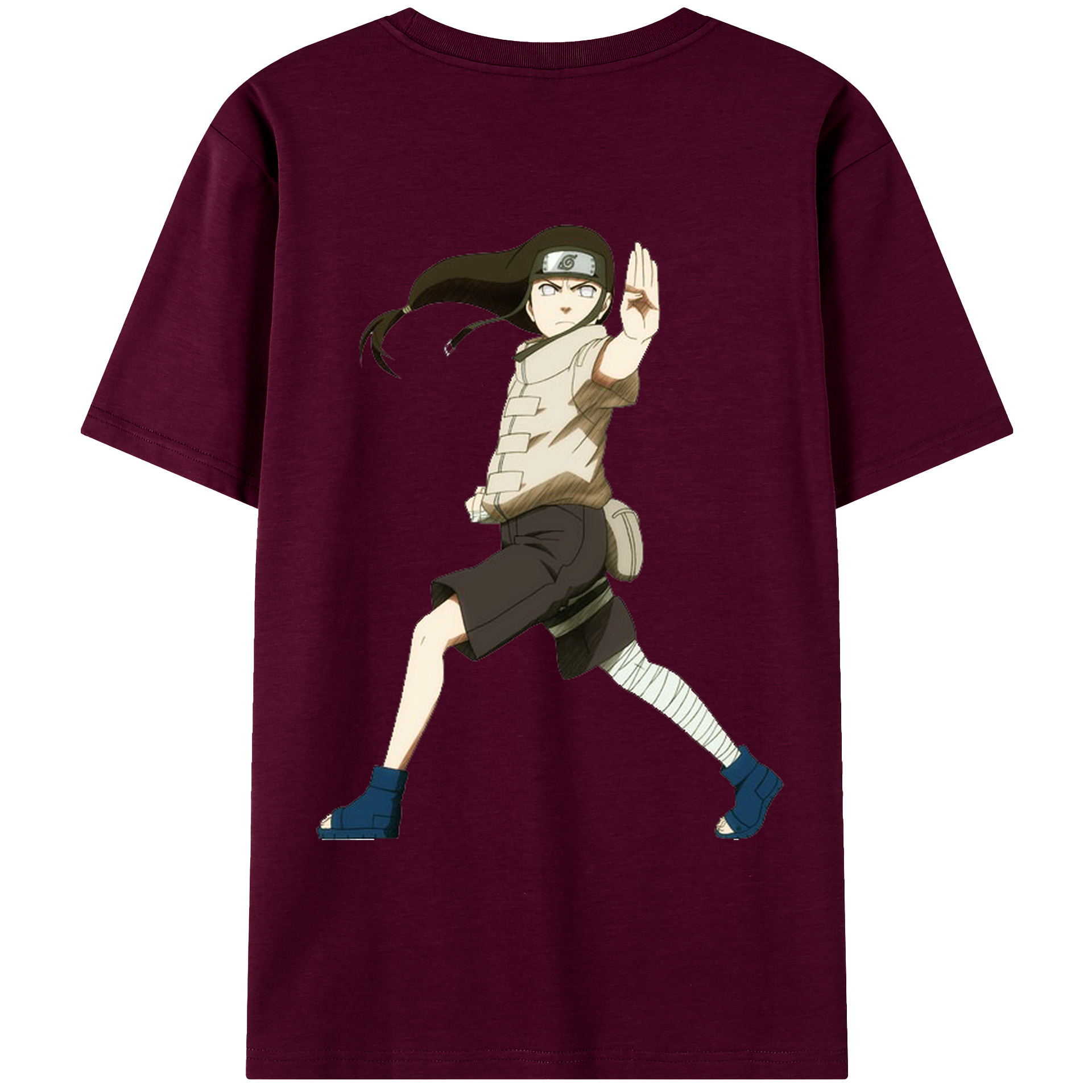 （画像用） NARUTO -ナルト- 日向ネジ Hyūga Neji レディース半袖Tシャツ(バックプリント)